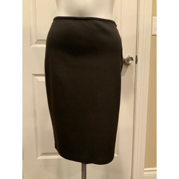 St. John Brown Wool Blend Straight Pencil Skirt, Size 0 - Picture 1 of 8